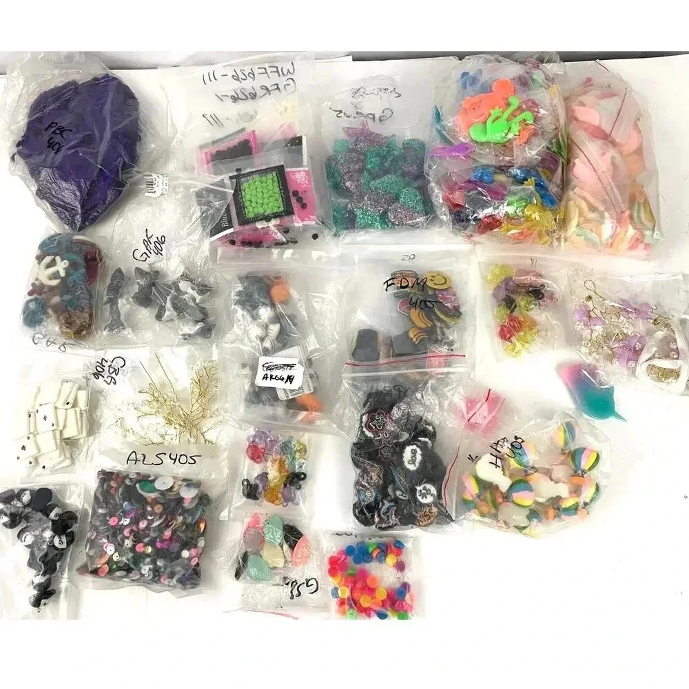3LB‎ Resin Assorted Craft Supplies 2000+ Pc Floral Glitter Feather Large Lot